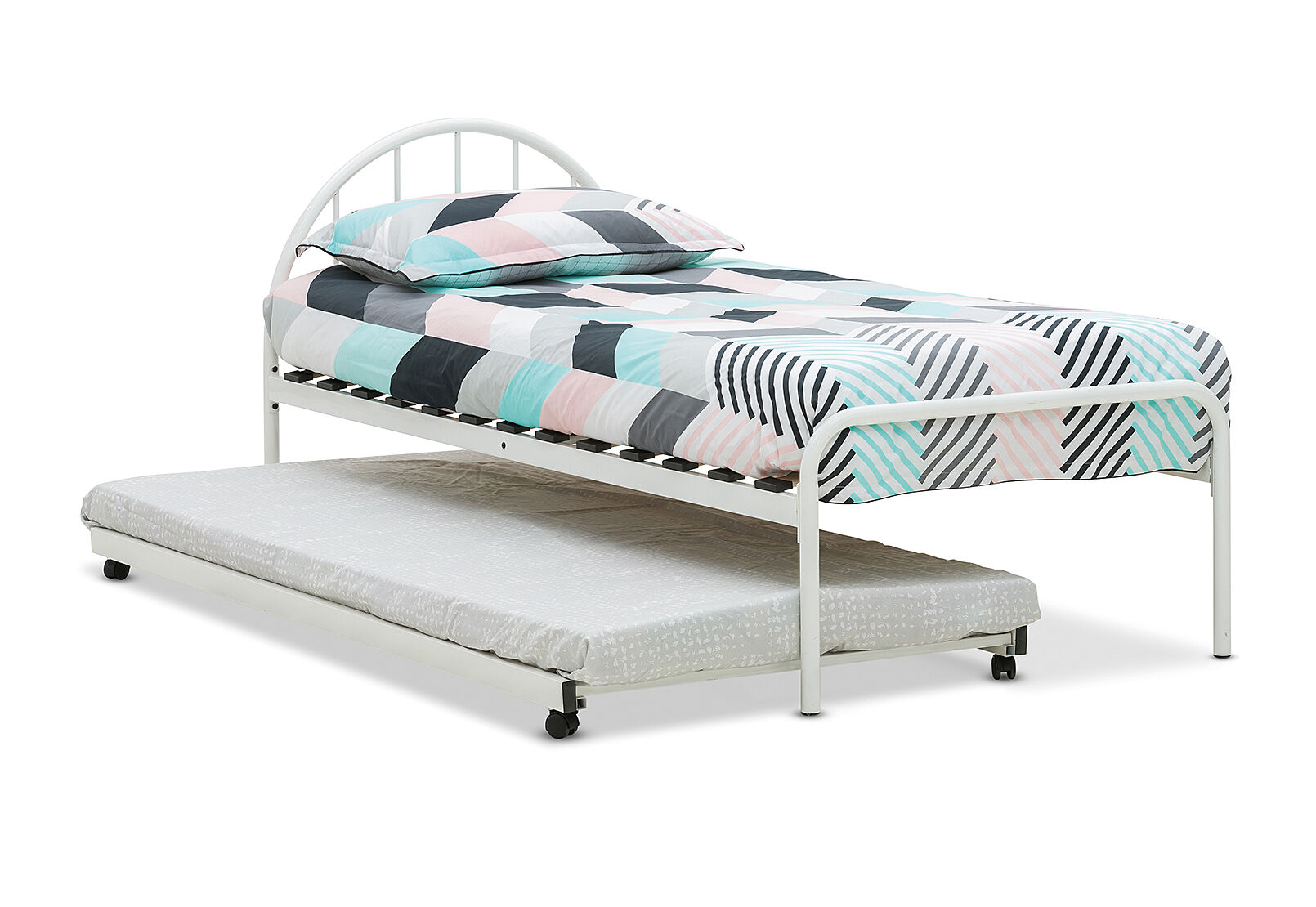 WHITE TILLY Single Trundle