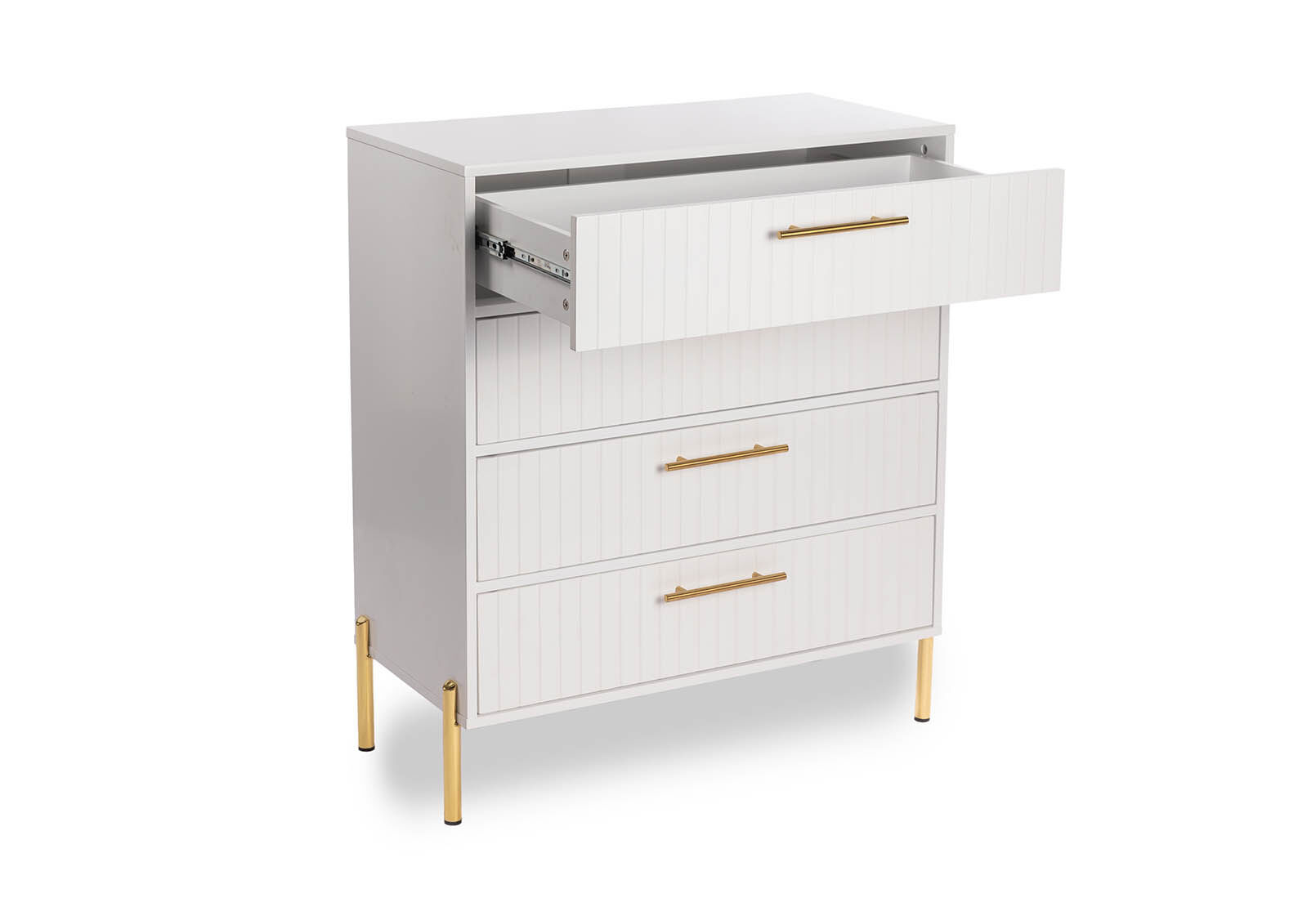 DELGADO - White 4 Drawer Tall Chest DELGADO
