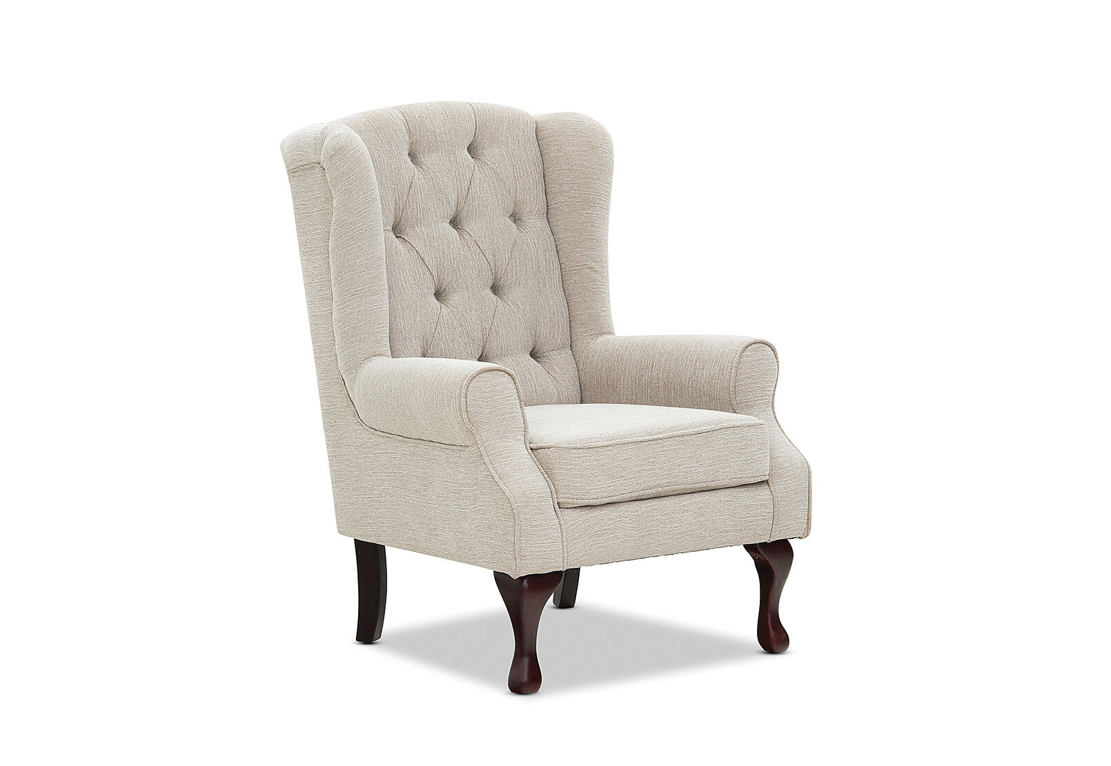 beige dickenson fabric wing chair amart furniture