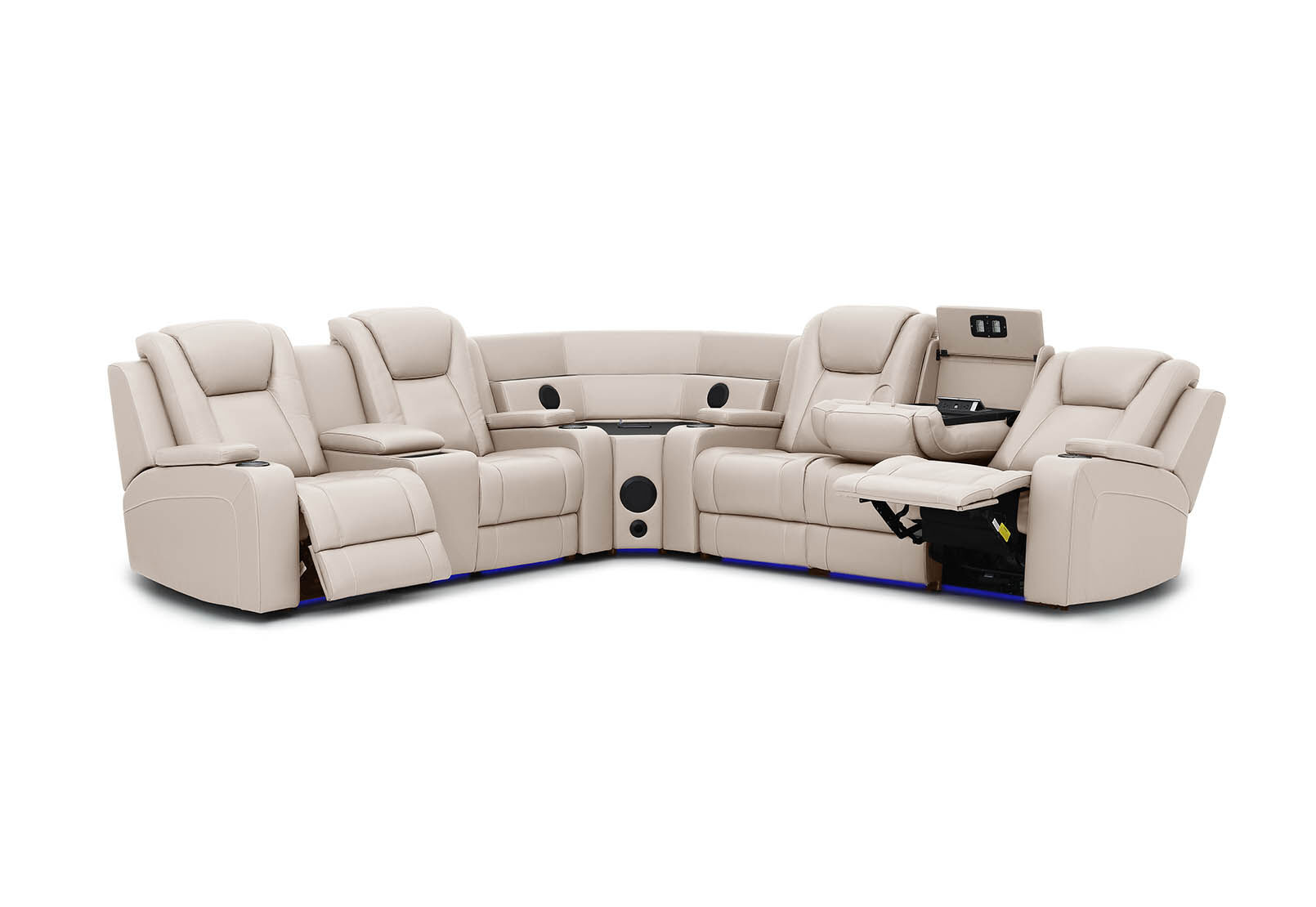 SENTINAL MK2 LEATHER - 5 Piece Corner with LHF Console SENTINAL MK2 LEATHER