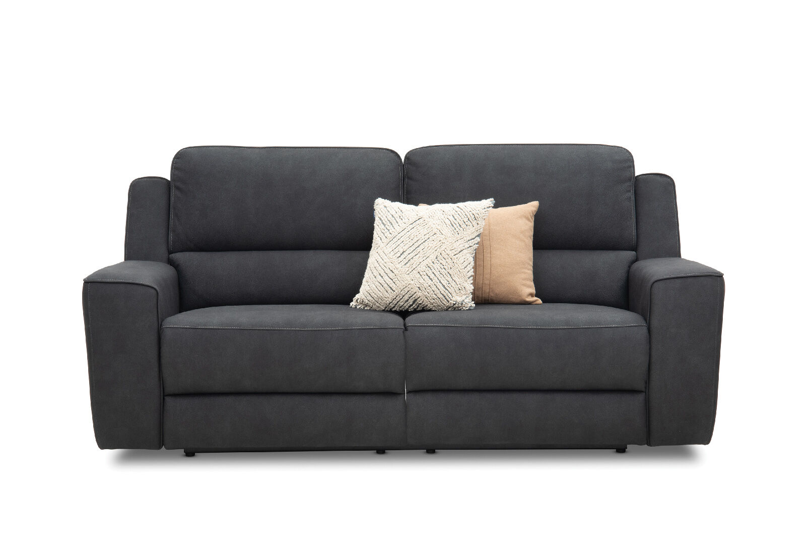 Charcoal Vivaldi Fabric 2 5 Seater With Inbuilt Recliners Amart Furniture