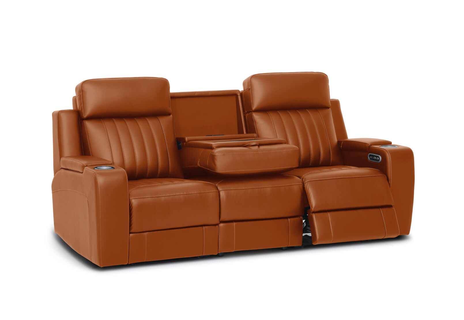 THANE LEATHER - 3 Seater Sofa with 2 inbuilt Electric Recliners THANE LEATHER