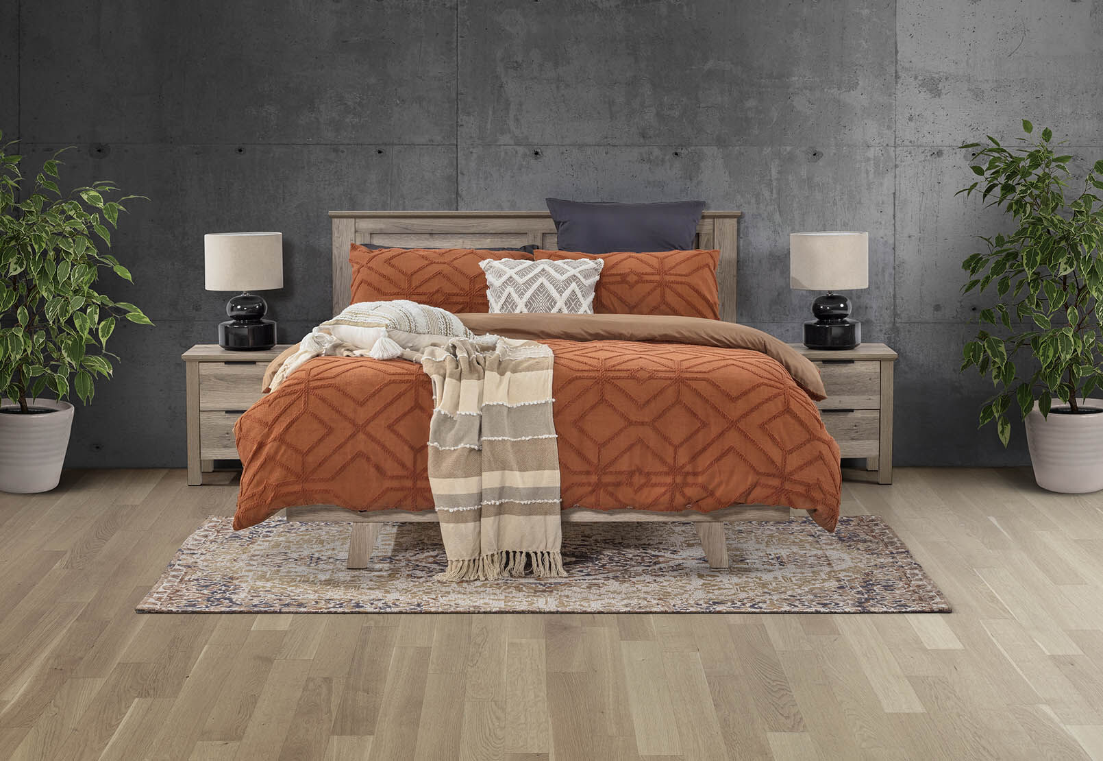 BRADSHAW - 2 Drawer Bedside BRADSHAW
