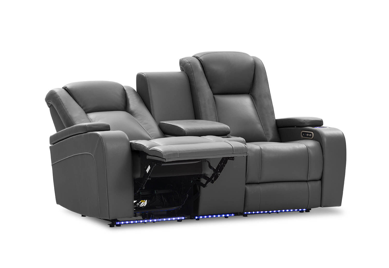 SENTINAL MK2 LEATHER - 2 Seater with 2 Electric Recliners and Console SENTINAL MK2 LEATHER