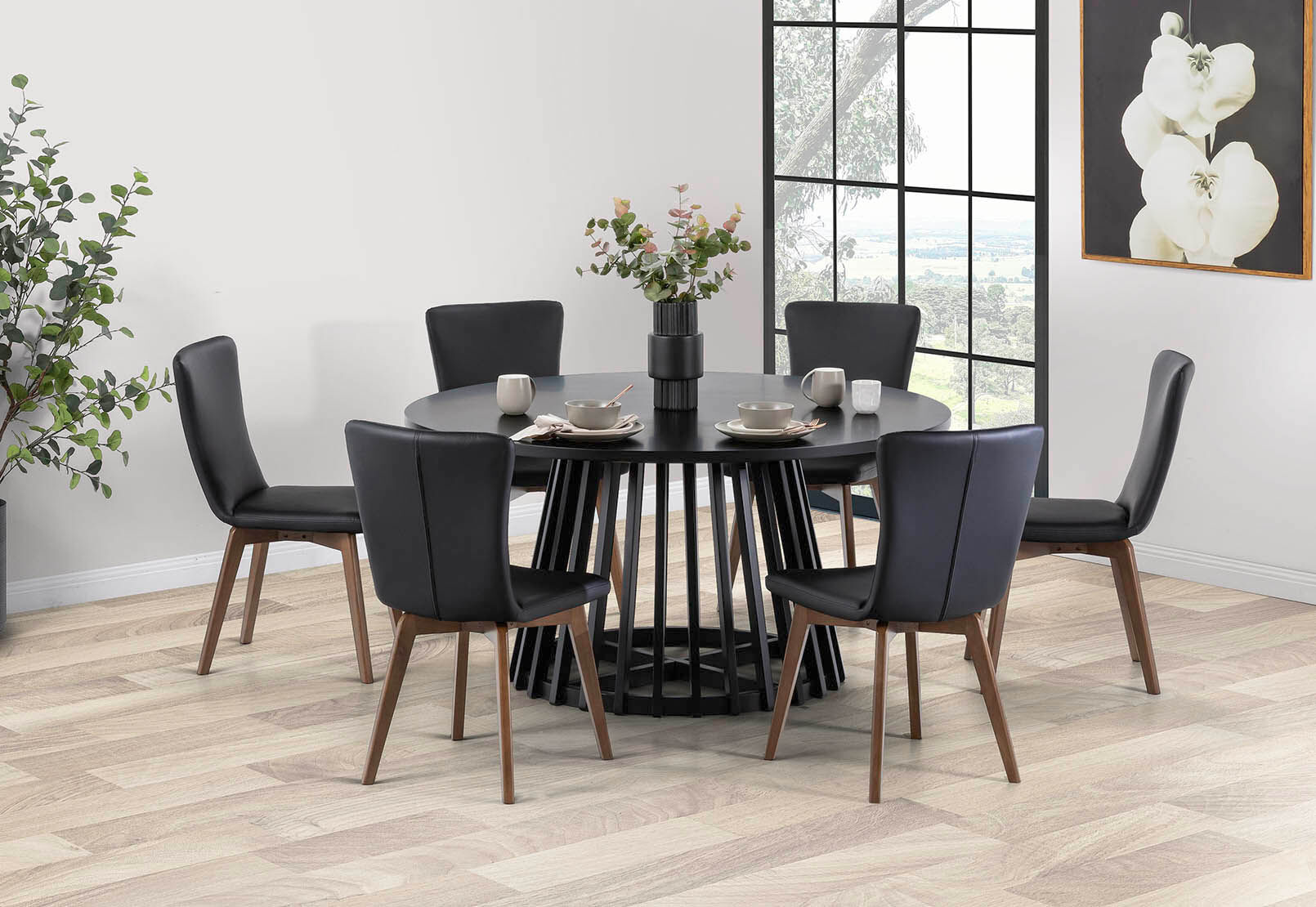 TORENTO - 7 Piece Dining Suite with Allcott Dining Chairs TORENTO