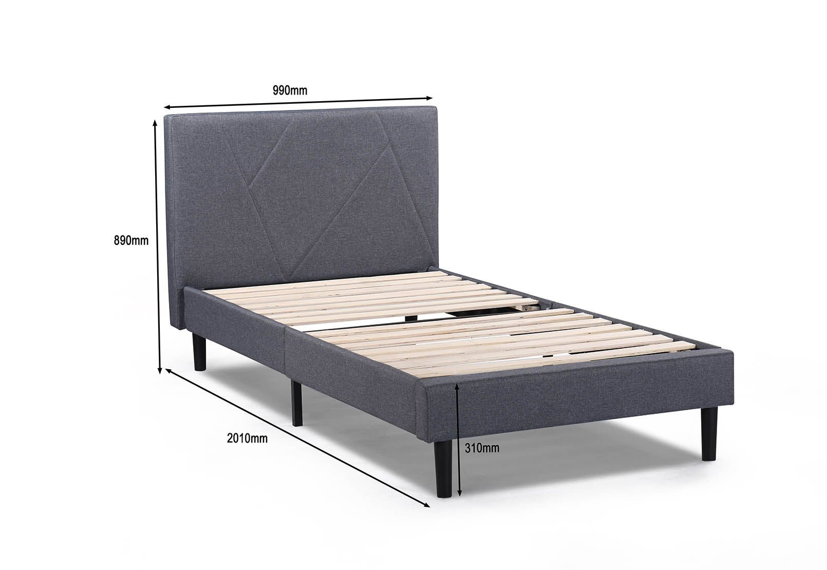 FRAZIER - Dark Grey Single Bed FRAZIER