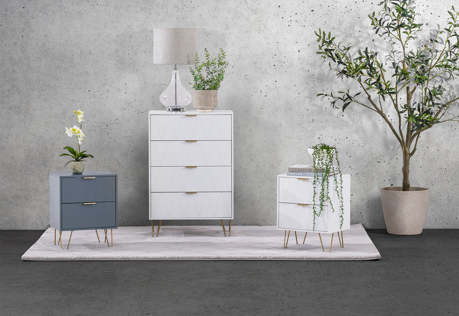 DORSEY - White 4 Drawer Tall Chest DORSEY