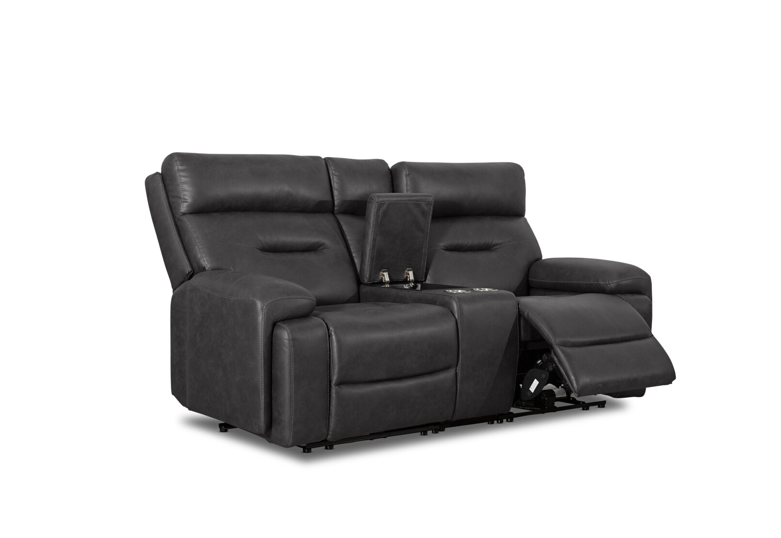 HOLLYWOOD FABRIC - Media 2 Seater with Electric Recliners & Console HOLLYWOOD FABRIC