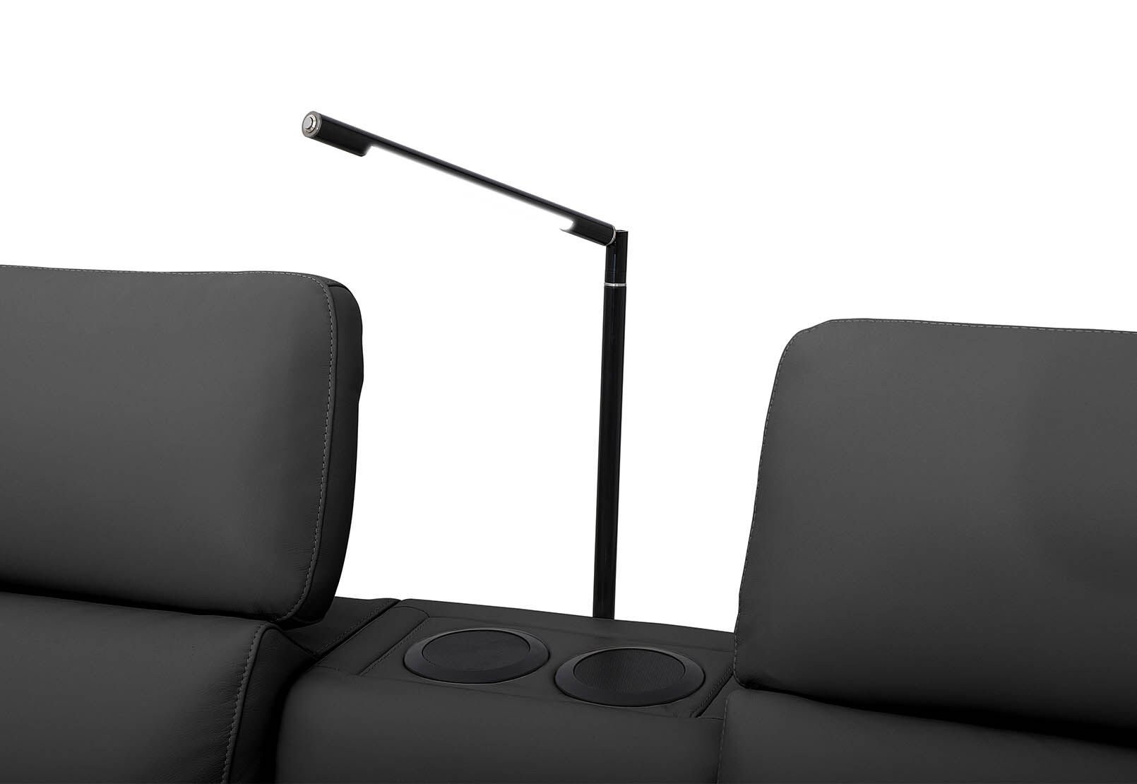 CASSIUS MK2 LEATHER - 2 Seater with Console and 2 Inbuilt Electric Recliners CASSIUS MK2 LEATHER