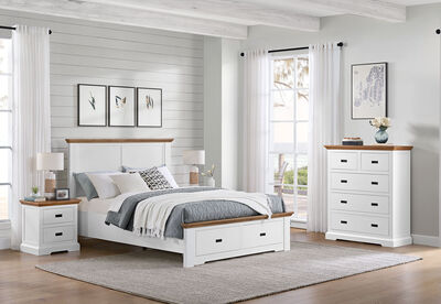 CHARLSBOURG - 4 Piece King Bed Tall Chest Suite