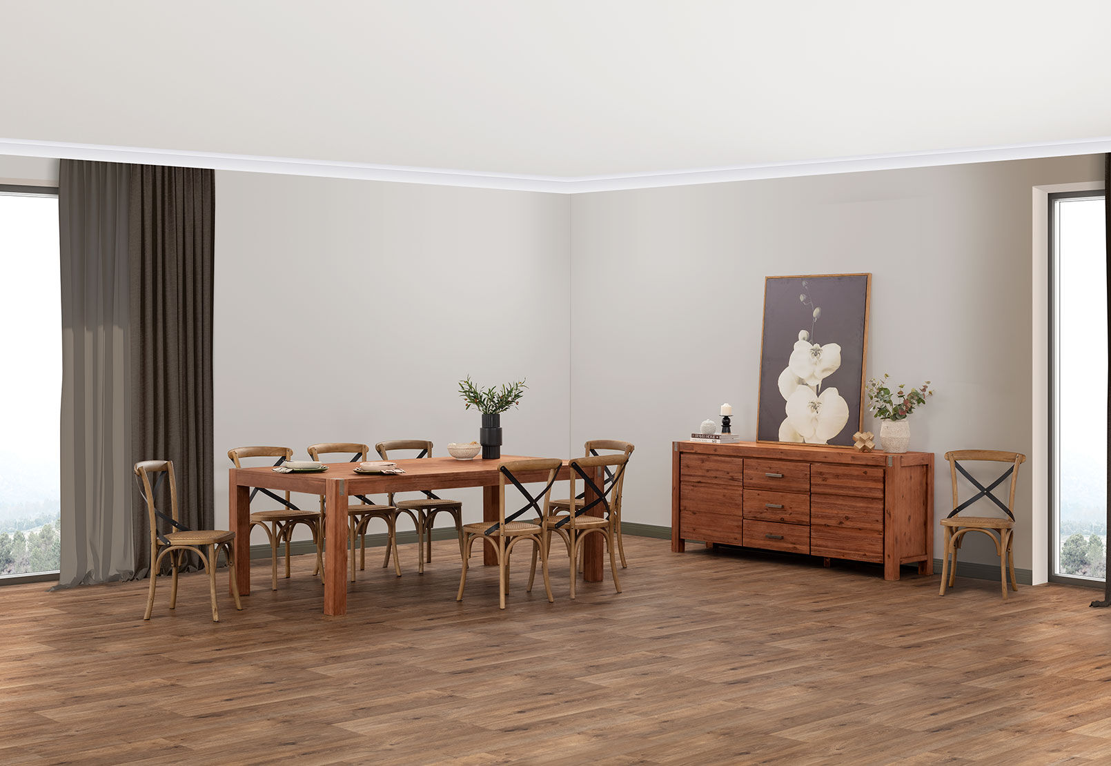 SILVERWOOD - 9 Piece Suite with Avantee Chairs SILVERWOOD