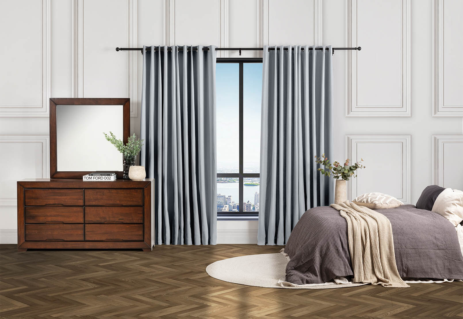 ADELINE - Blockout Eyelet Curtains 180x250cm ADELINE