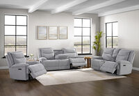 HARLINGEN FABRIC - 2 Seater Eectric Recliners with Console HARLINGEN FABRIC
