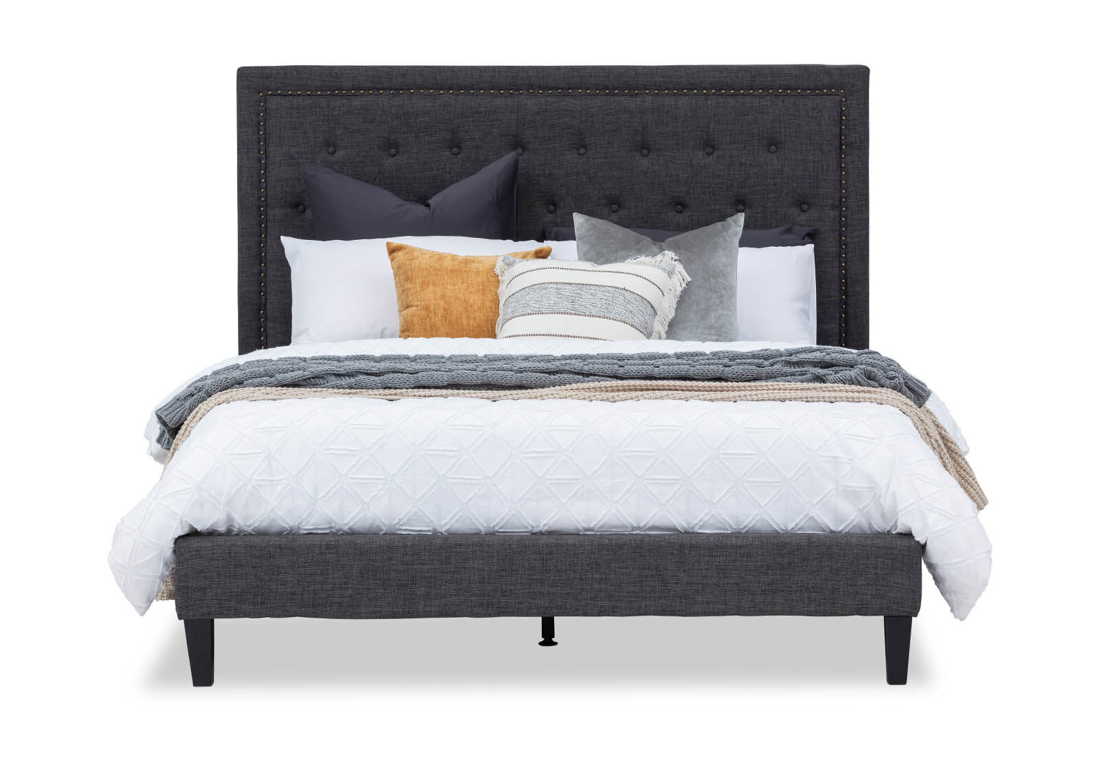 DARK GREY ARNOLD Dark Grey Queen Bed