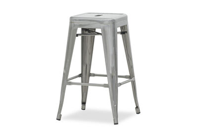 HARZ - 68cm Natural Steel Stool