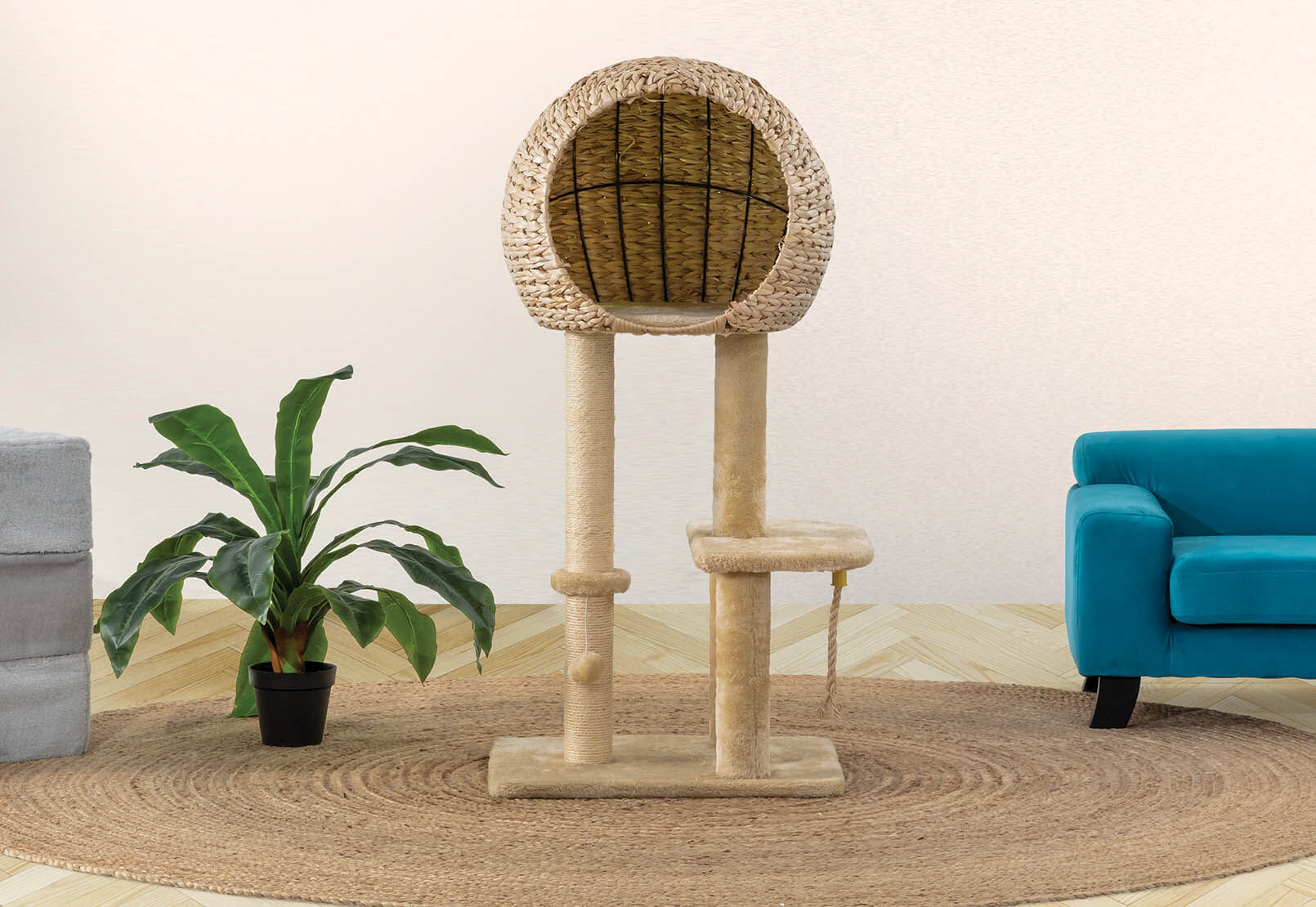 MACARTHY - Wicker Pet Scratch Pole MACARTHY