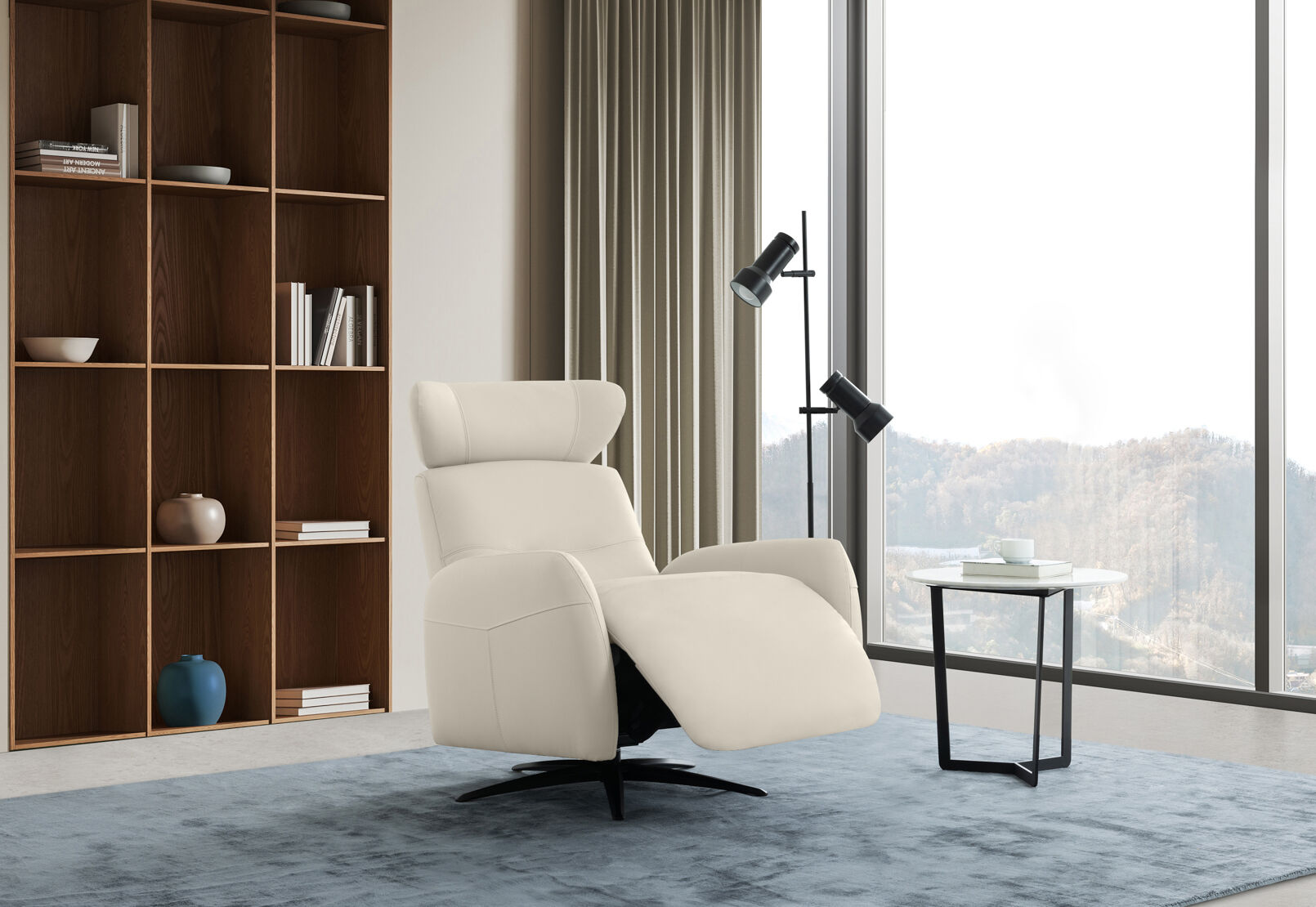 ALDRICH LEATHER - Swivel Electric Recliner ALDRICH LEATHER