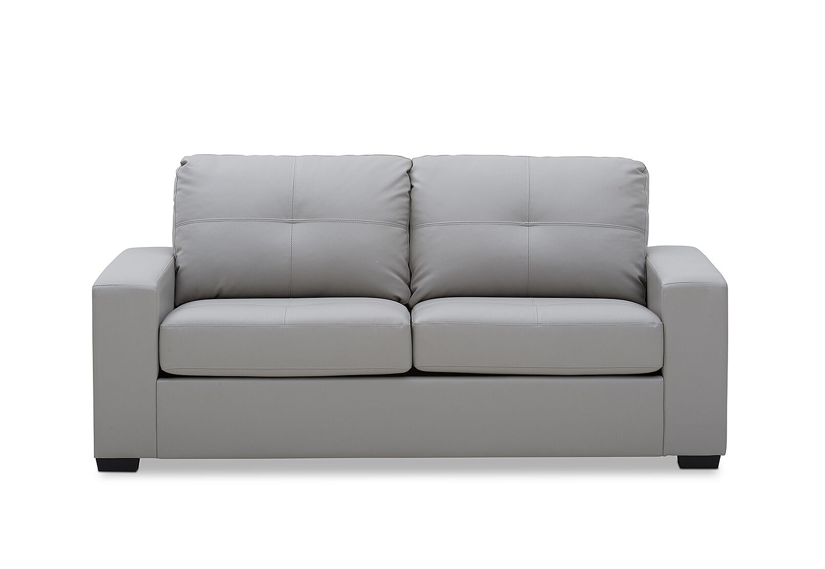 LIGHT GREY DIAMOND Leather-Look 2.5 Seater Sofa Bed