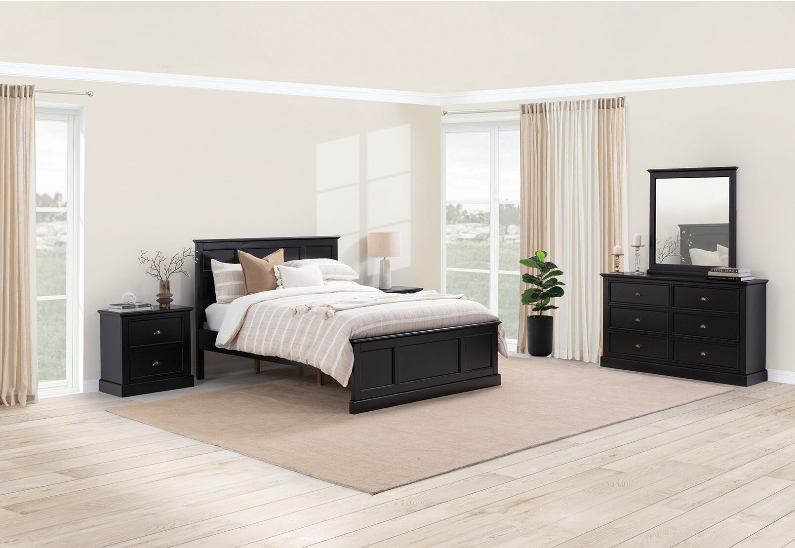 CHRYSTELLE - 4 Piece Double Dresser Bedroom Suite. CHRYSTELLE