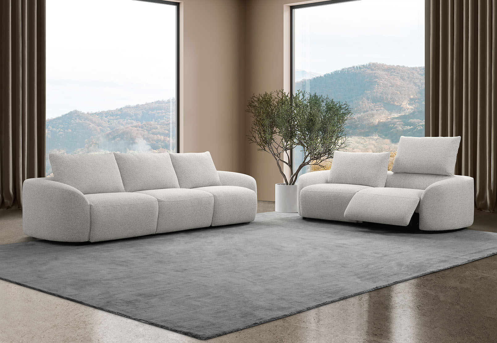 ARETHA FABRIC - 2.5 Seater with Inbuilt Electric Recliners ARETHA FABRIC