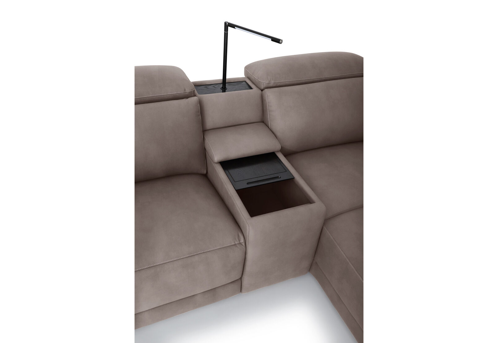VANTRO FABRIC - 3 Seater RHF Chaise with Console and Inbuilt Electric Recliner VANTRO FABRIC