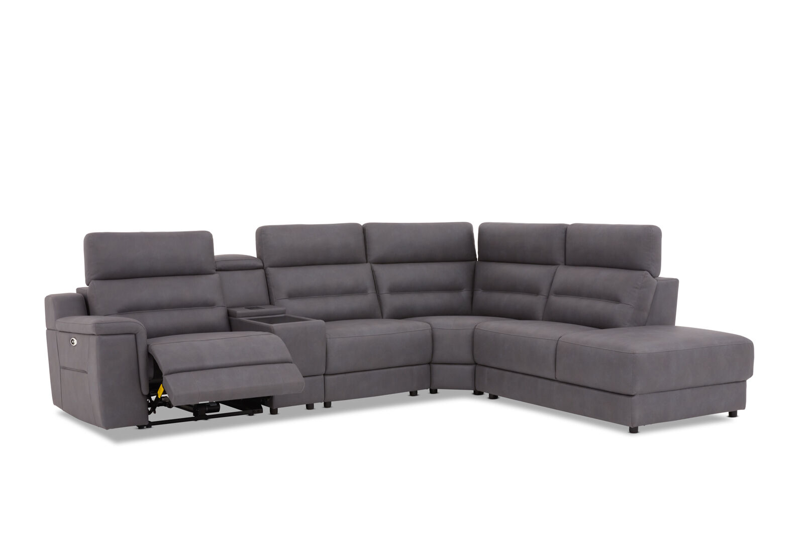 JEFFRIES FABRIC - Corner Lounge with Inbuilt Electric Recliner and RHF Chaise JEFFRIES FABRIC