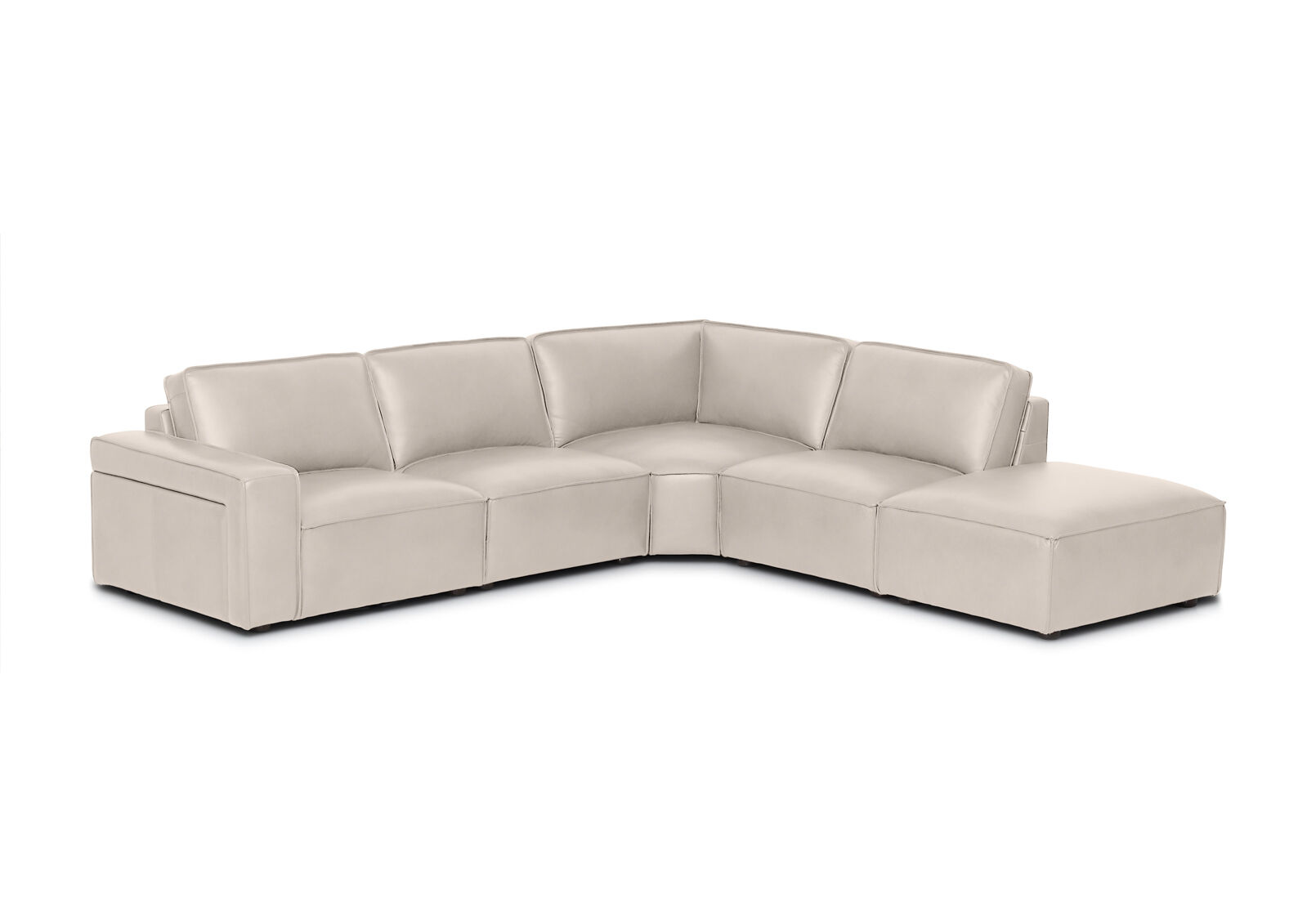 BARTELLE LEATHER - 5 Piece Right Hand Facing Corner Chaise. BARTELLE LEATHER
