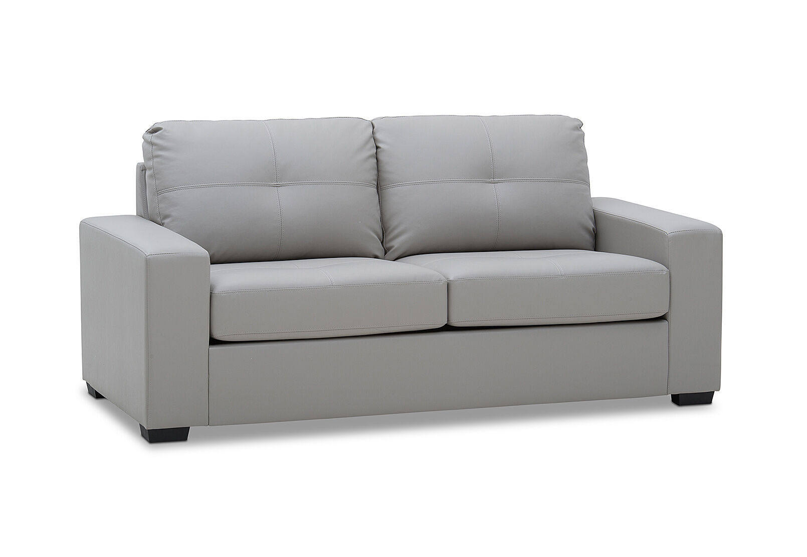 LIGHT GREY DIAMOND Leather-Look 2.5 Seater Sofa Bed | Amart Furniture
