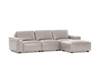 BARTELLE LEATHER - 3.5 Seater Sofa with Ottoman. BARTELLE LEATHER
