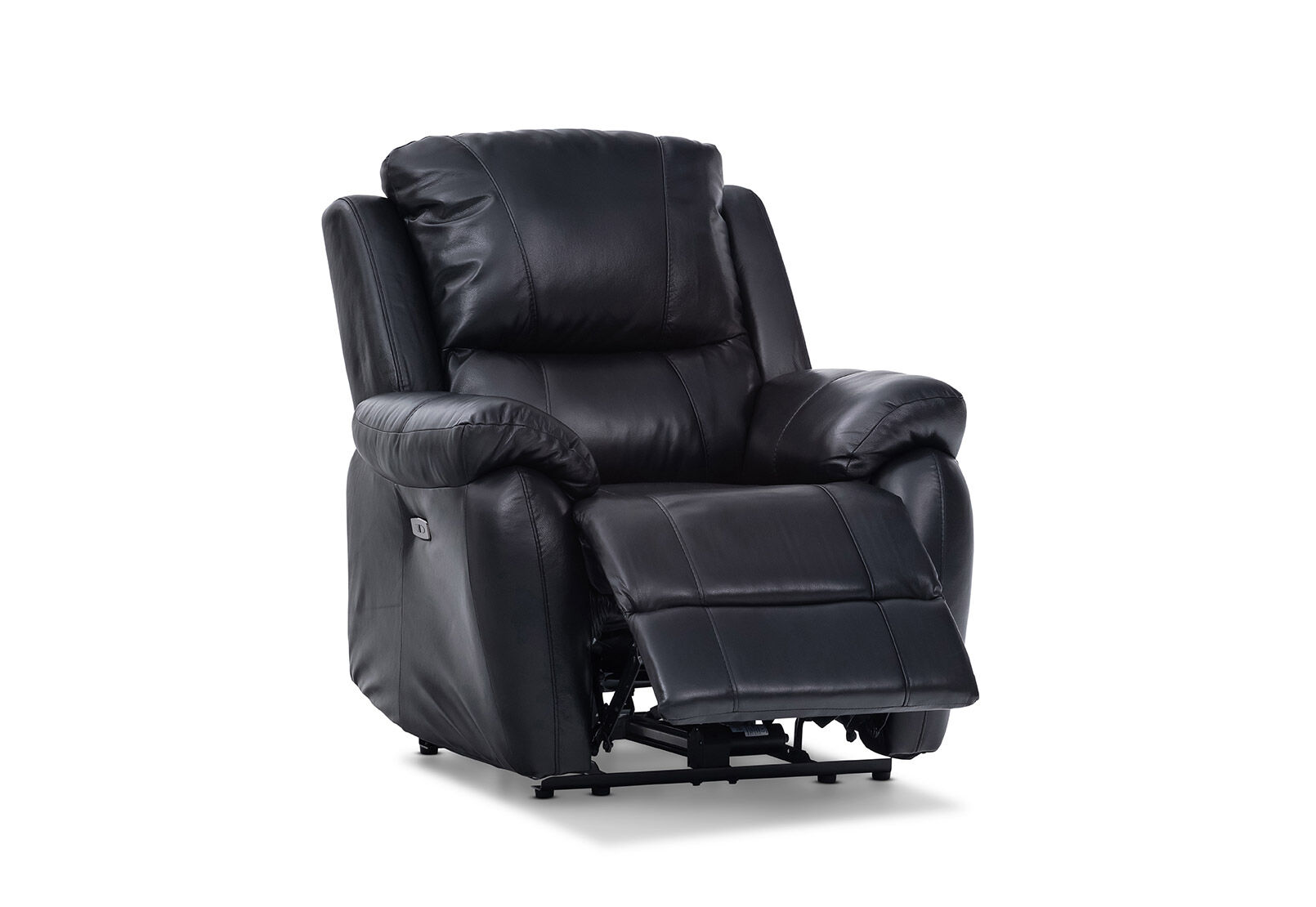 BLACK REGGIE Leather Electric Recliner