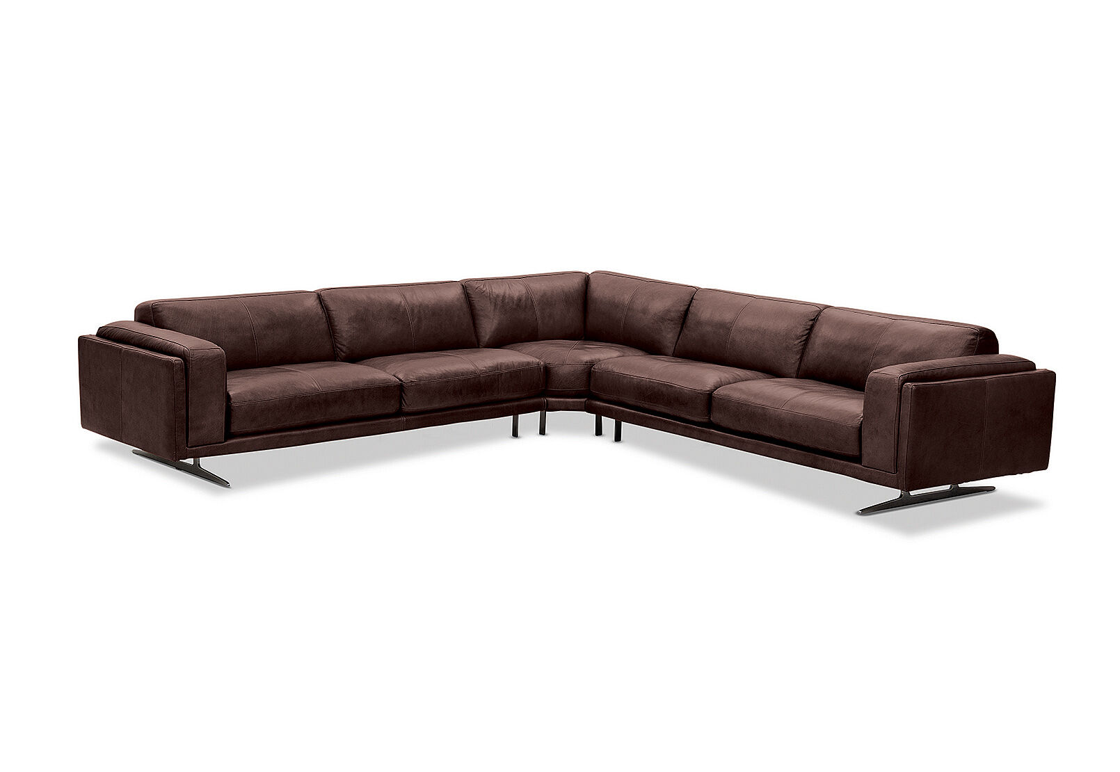 DARK CHOCOLATE ALESSANDRA Leather Corner Lounge