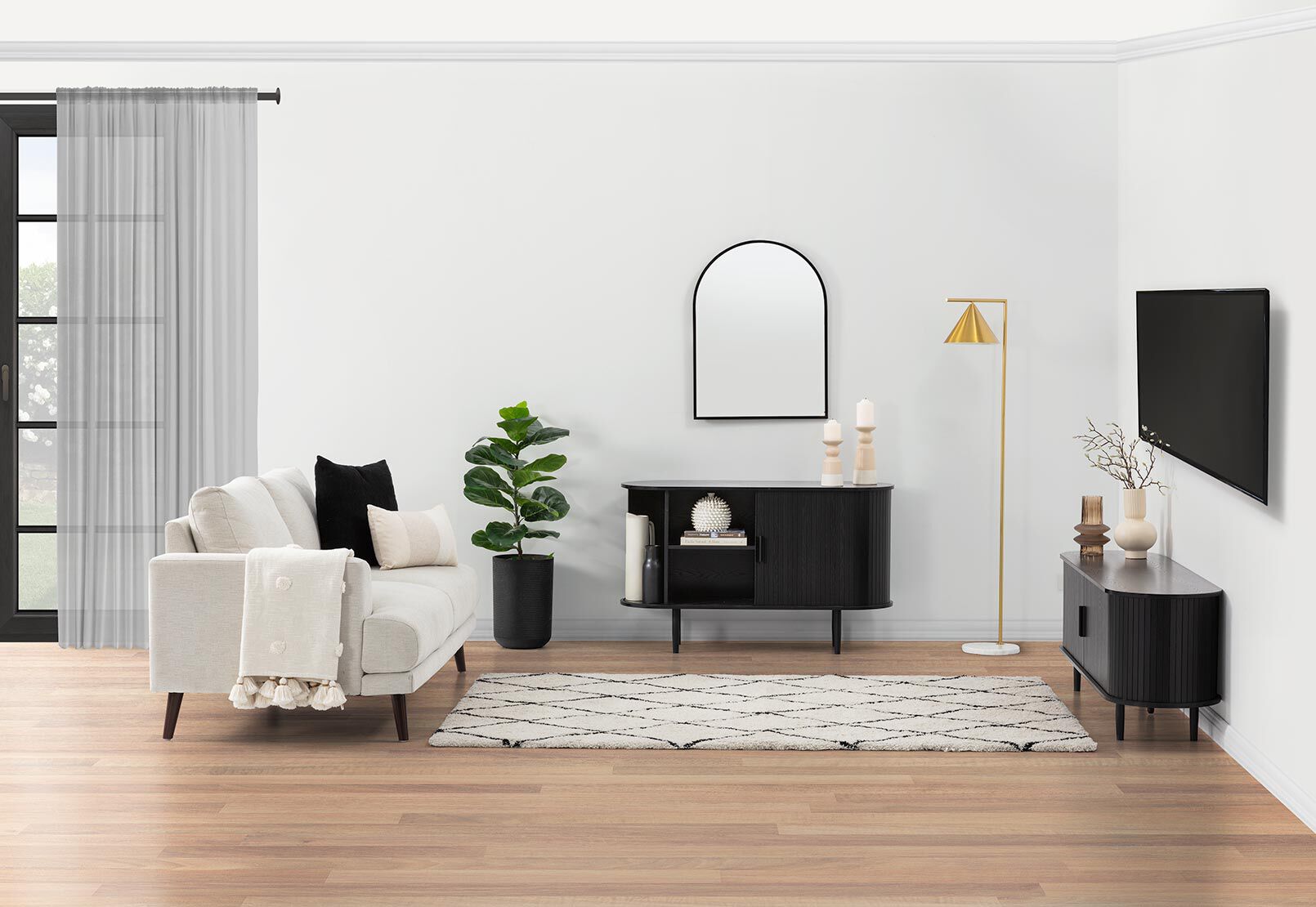 TANNER - 2 Door Black Entertainment Unit TANNER