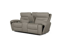 HOLLYWOOD LEATHER - Media 2 Seater with Electric Recliners & Console HOLLYWOOD LEATHER