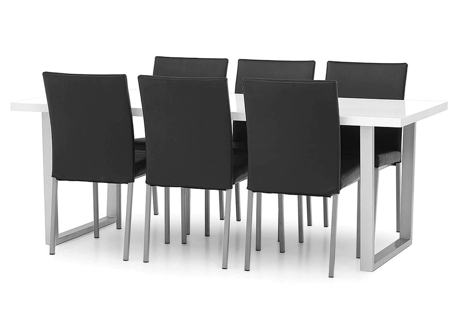 Black White Ice 7 Piece Dining Suite Amart Furniture