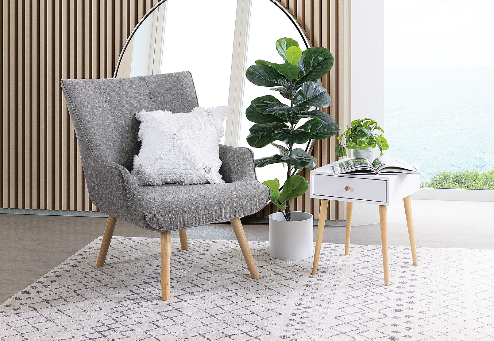 CEMENT FABRIC ERIN Fabric Accent Chair Amart Furniture CEMENT FABRIC ERIN Fabric Accent Chair Amart Furniture