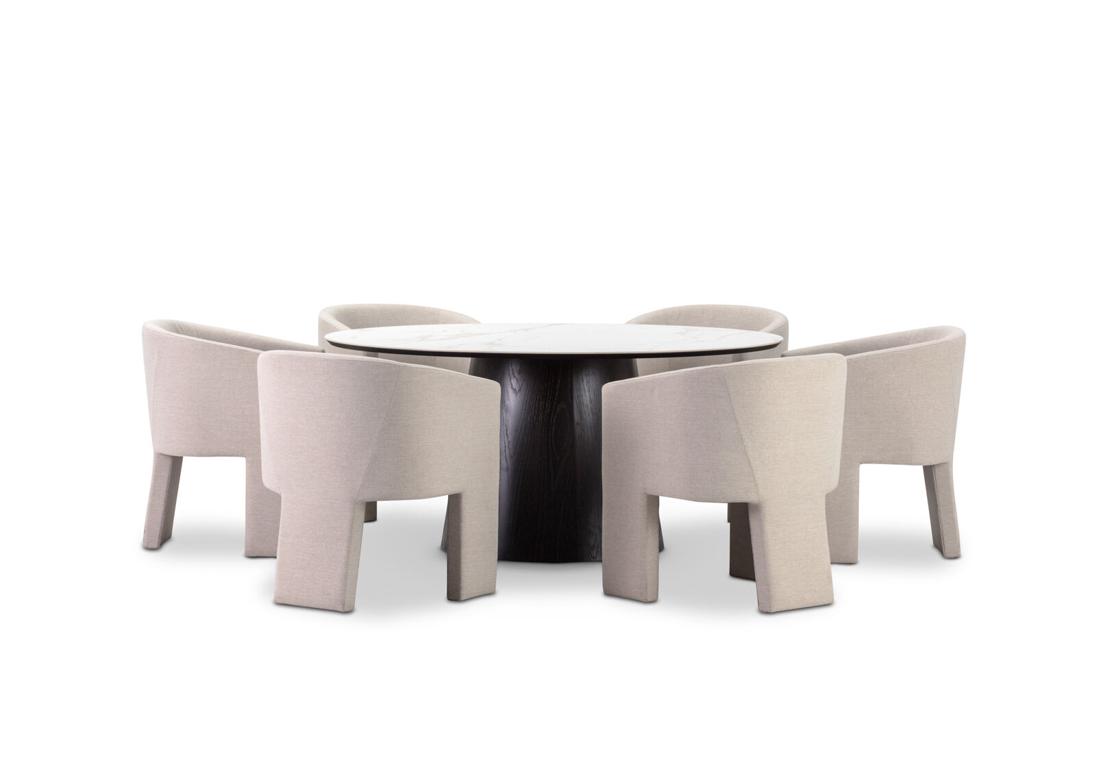 THANOS - 7 Piece Ceramic Top Dining Suite with Alicante Dining Chairs THANOS