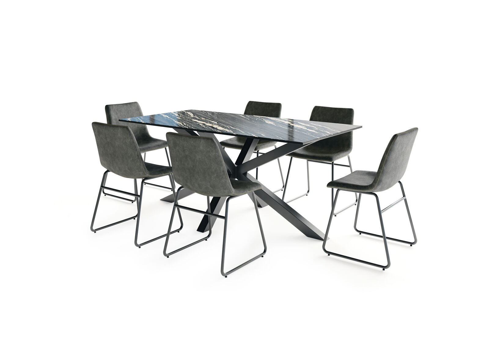 BRONTES - 7 Piece Dining Suite with Loire Dining Chair BRONTES