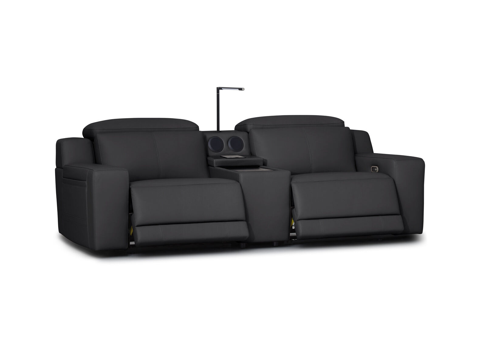 VANTRO LEATHER - 2 Seater Sofa with 2 Inbuilt Electric Recliners and Speaker Console VANTRO LEATHER