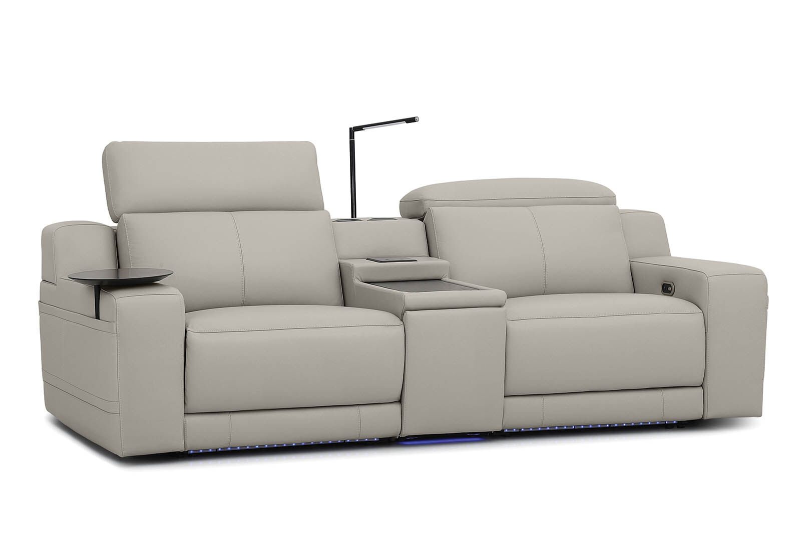 CASSIUS MK2 LEATHER - 2 Seater with Console and 2 Inbuilt Electric Recliners CASSIUS MK2 LEATHER