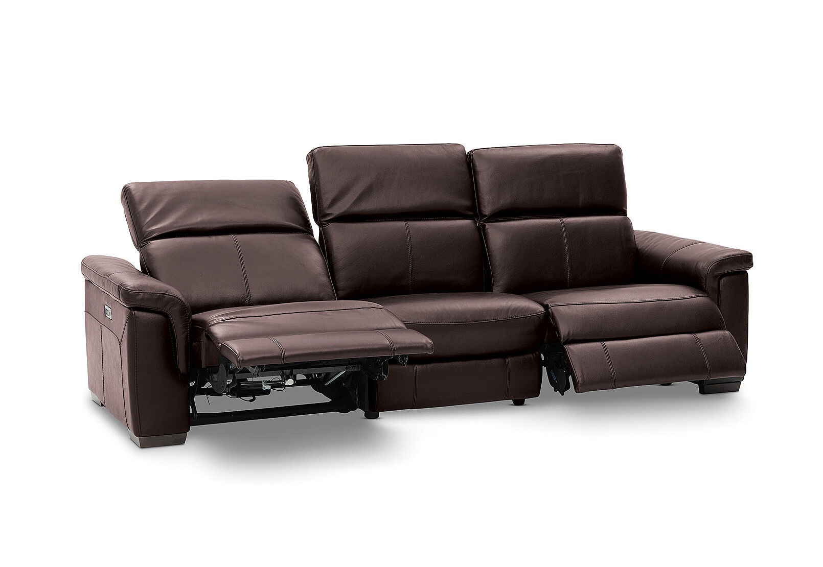 LUCIANO - Leather 3.5 Seater Sofa with 2 Electric Recliners LUCIANO