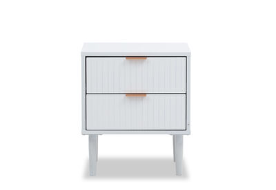 HENSLEY - White 2 Drawer Bedside