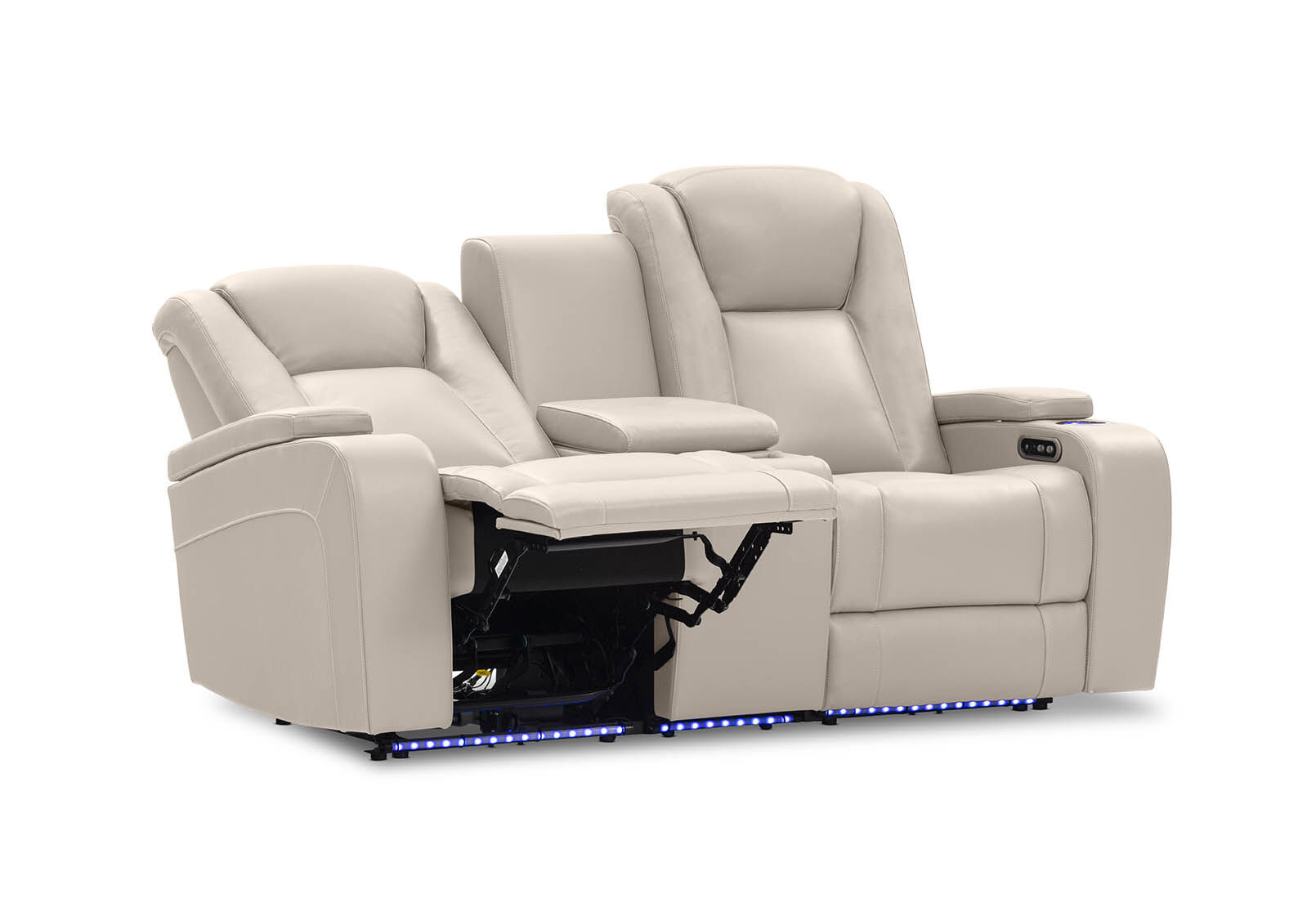 SENTINAL MK2 LEATHER - 2 Seater with 2 Electric Recliners and Console SENTINAL MK2 LEATHER