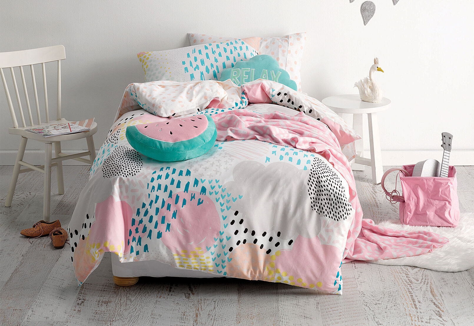 PEACH BRIANNA Single Quilt Cover Set 