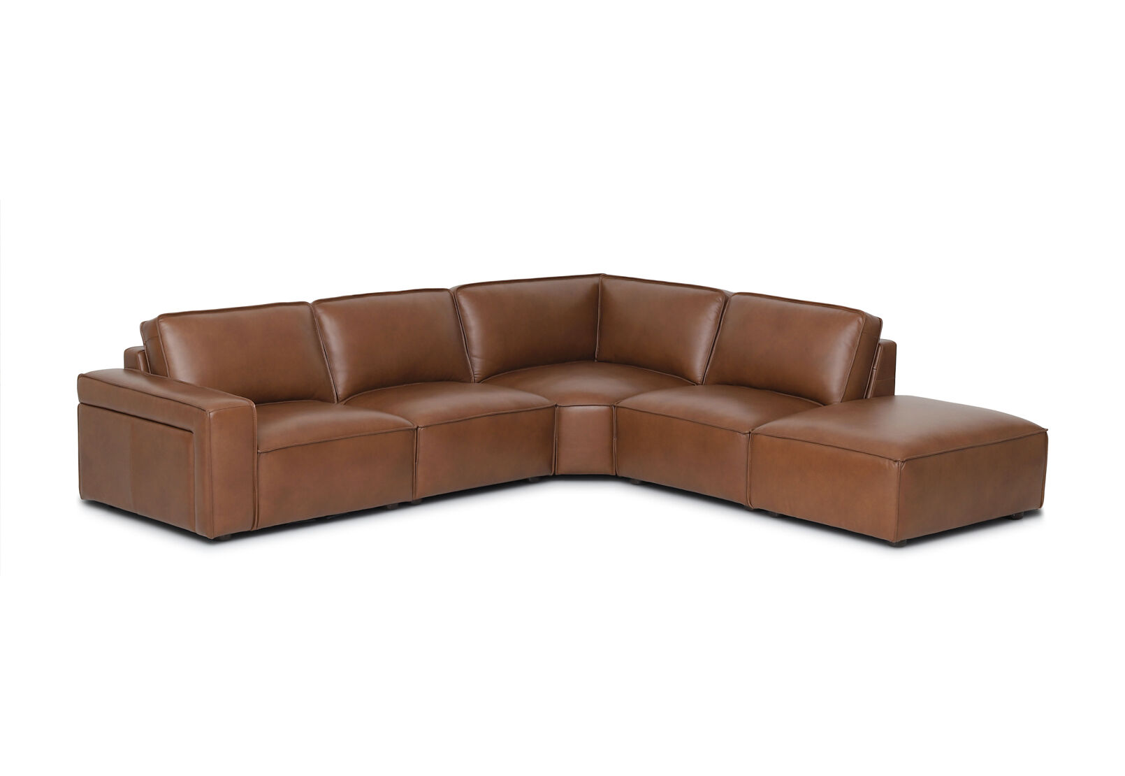 BARTELLE LEATHER - 5 Piece RHF Corner Chaise BARTELLE LEATHER