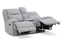 HARLINGEN FABRIC - 2 Seater Eectric Recliners with Console HARLINGEN FABRIC