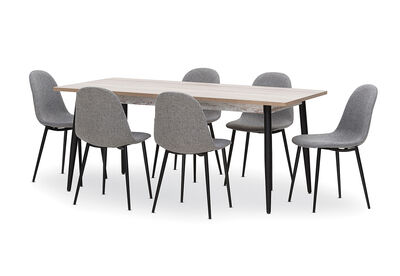 KORI - 7 Piece Dining Suite with Angora Dining Chairs