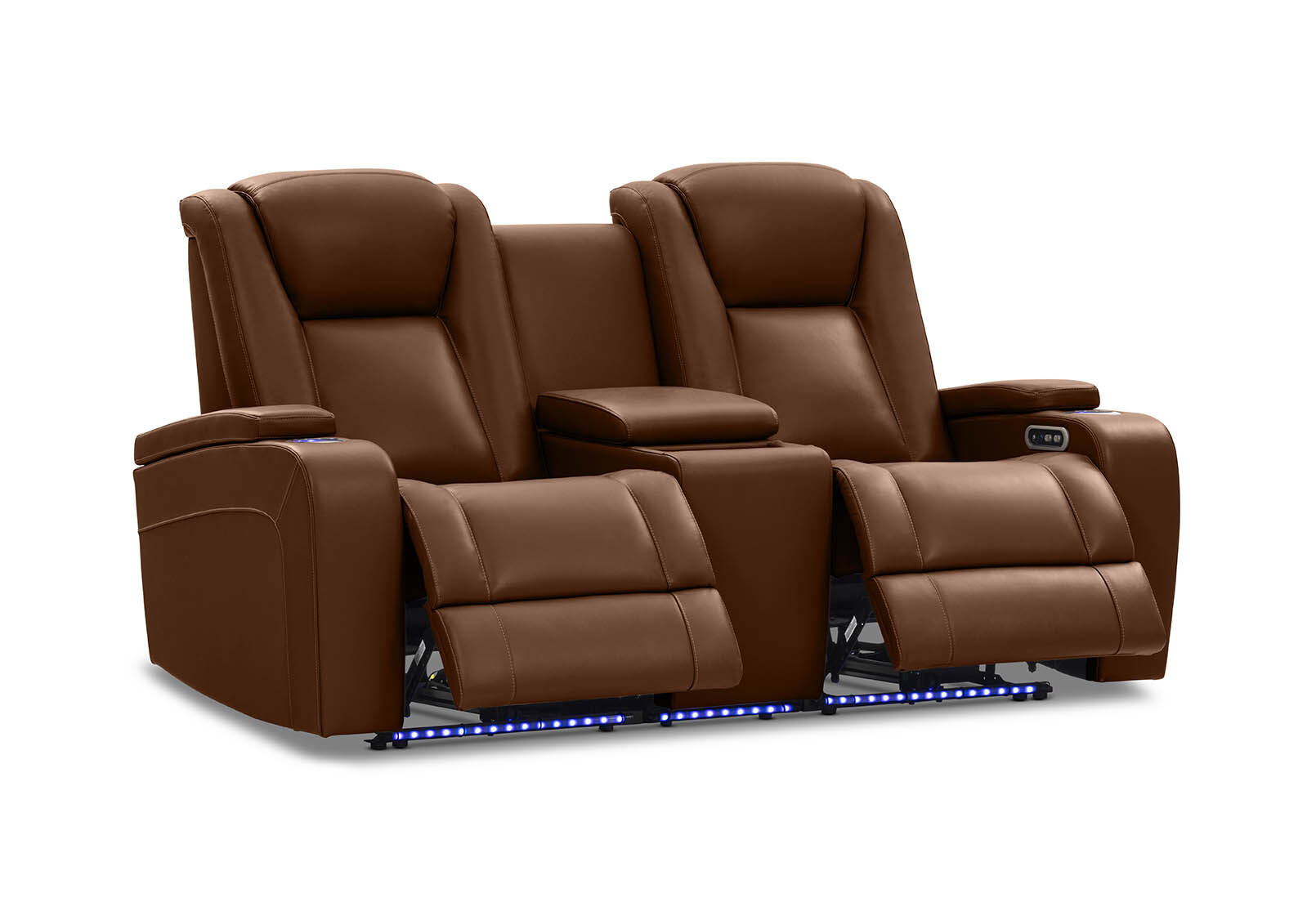 SENTINAL MK2 LEATHER - 2 Seater with 2 Electric Recliners and Console SENTINAL MK2 LEATHER