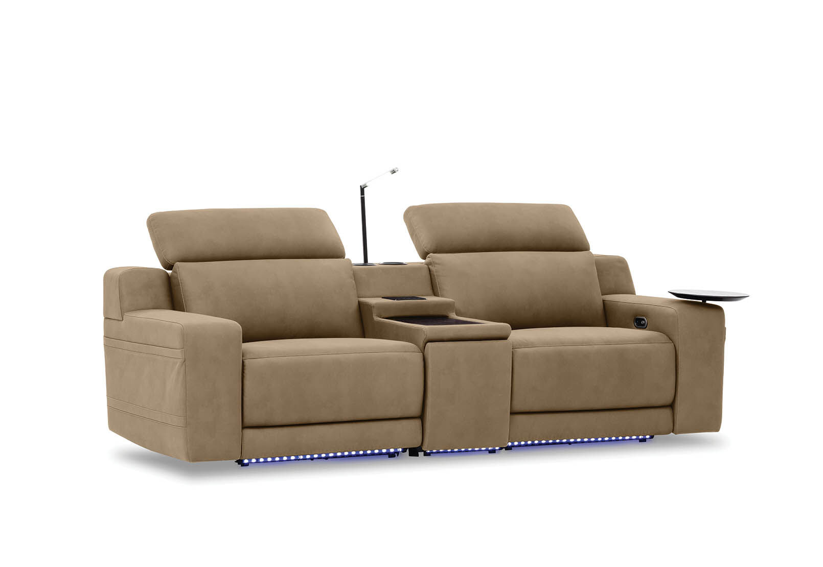 2 seater recliner shop with centre console