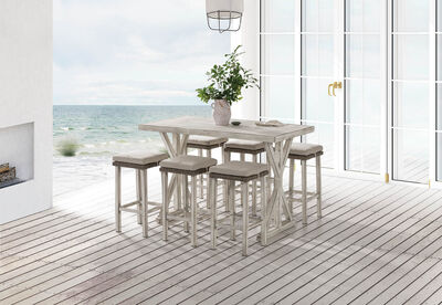 MIAMI - 7 Piece Outdoor Bar Setting.