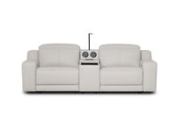 VANTRO LEATHER - 2 Seater Sofa with 2 Inbuilt Electric Recliners and Speaker Console VANTRO LEATHER